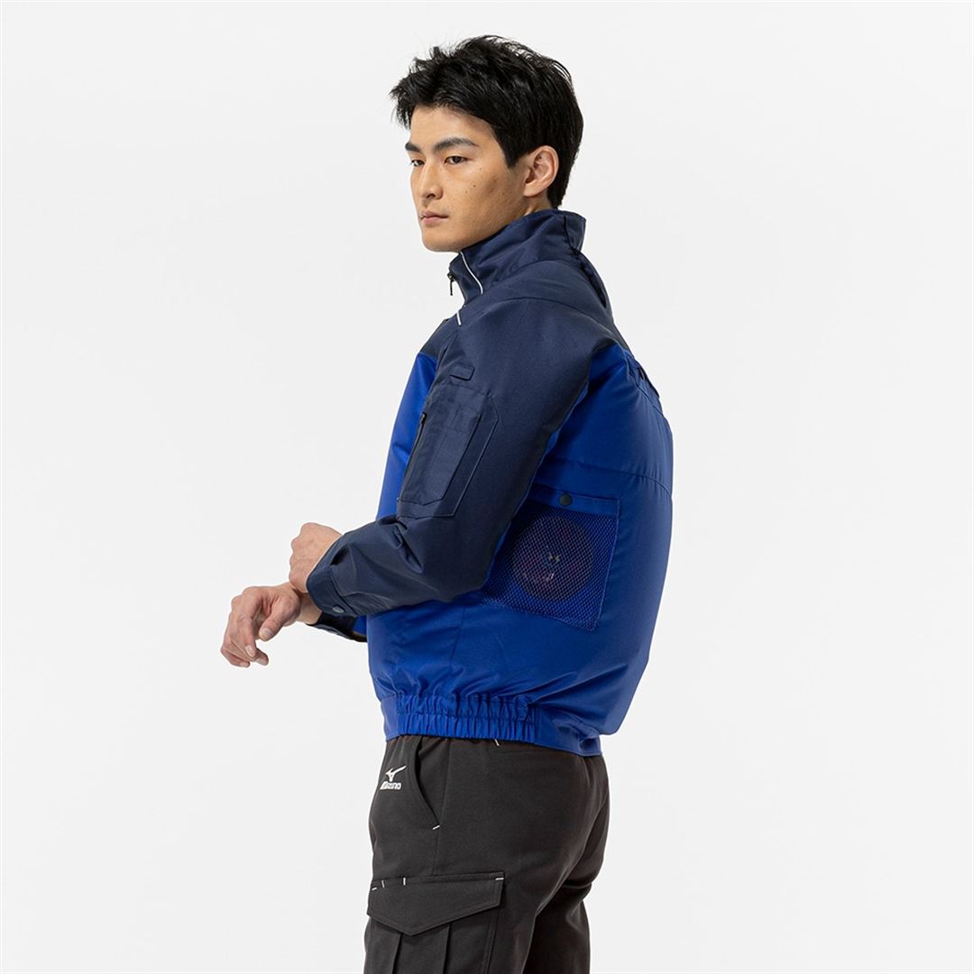 エアリージャケット TOUGH 柱上作業用 フルハーネス型安全帯対応モデル(ファン・バッテリー別売り) ドレスネイビー×サーフブルー S