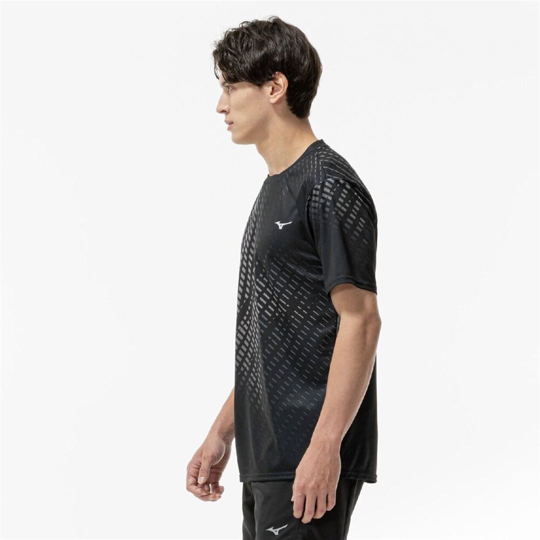 【ミズノ直営限定】クイックドライ Tシャツ ブラック×グレー S