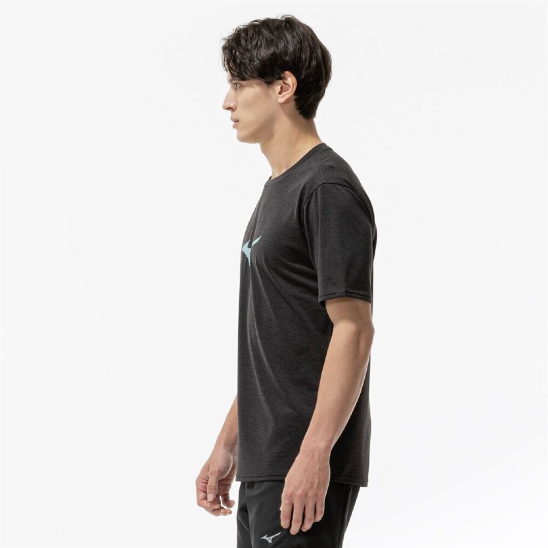 【ミズノ直営限定】クイックドライ ビッグロゴTシャツ ブラック S
