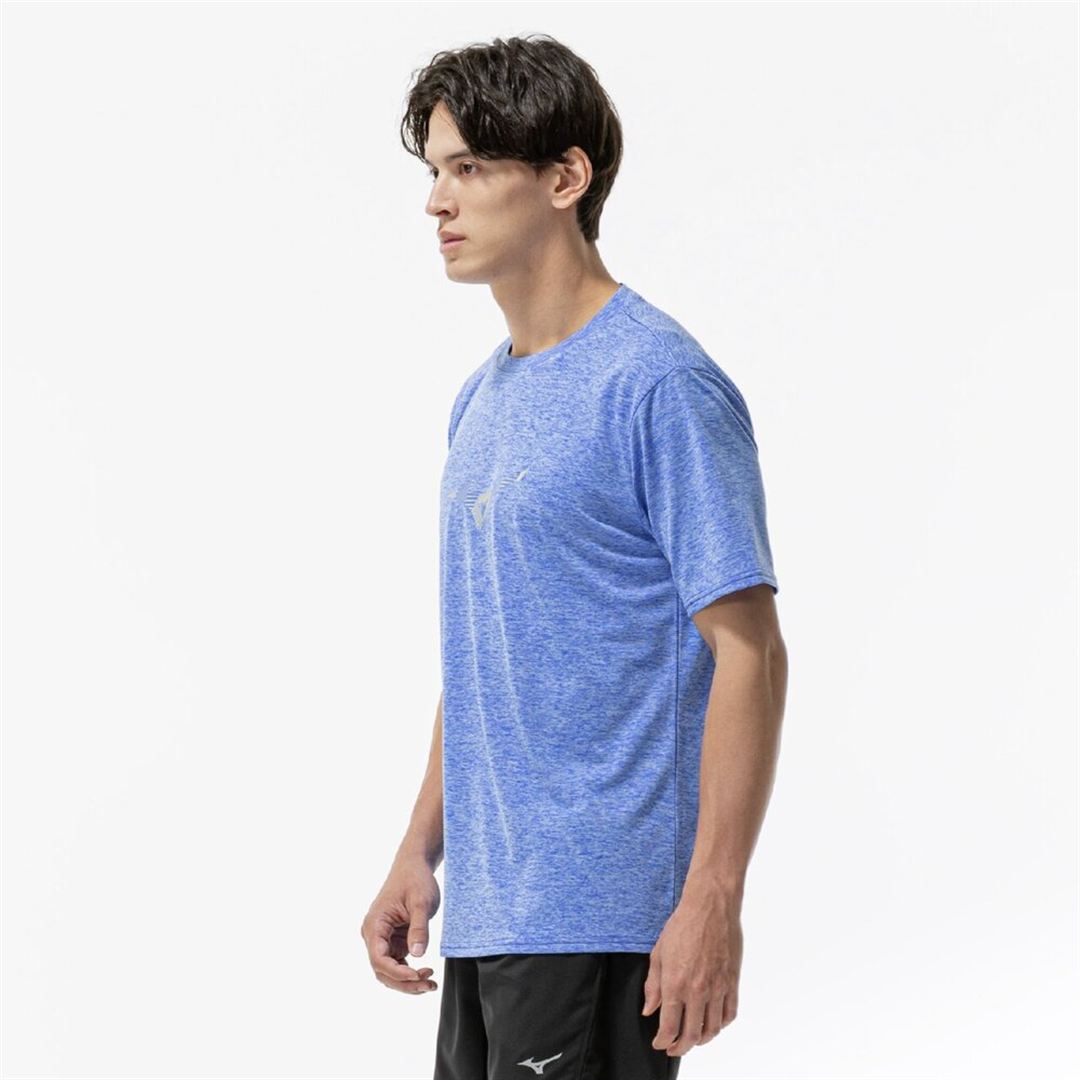 【ミズノ直営限定】クイックドライ ビッグロゴTシャツ ダズリングブルー XL