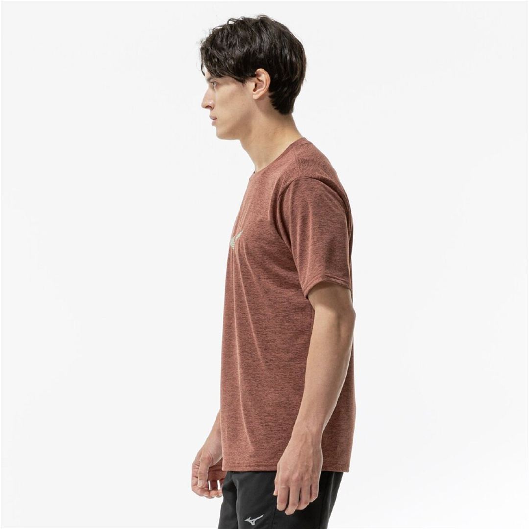 【ミズノ直営限定】クイックドライ ビッグロゴTシャツ コッパーブラウン XL