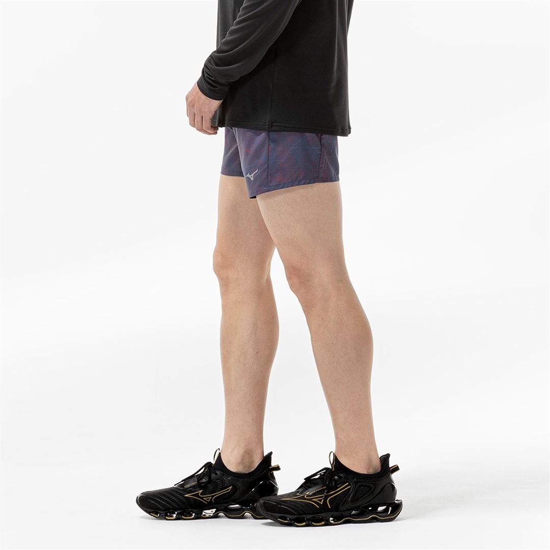 ランニング マルチポケットパンツ グラフィック6インチ インシグニアブルー×オレンジ XL