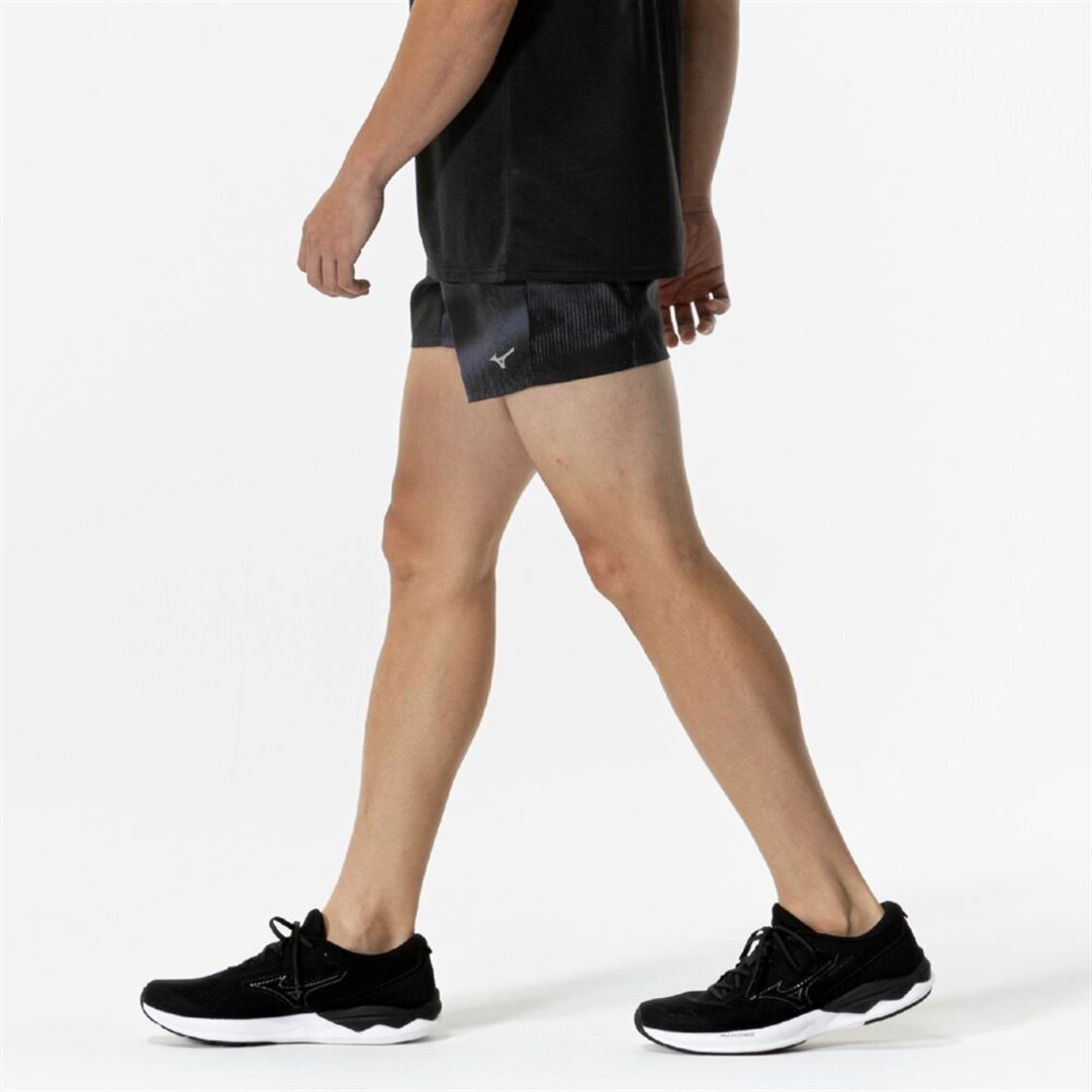 ランニング マルチポケットパンツ グラフィック6インチ ブラック XL