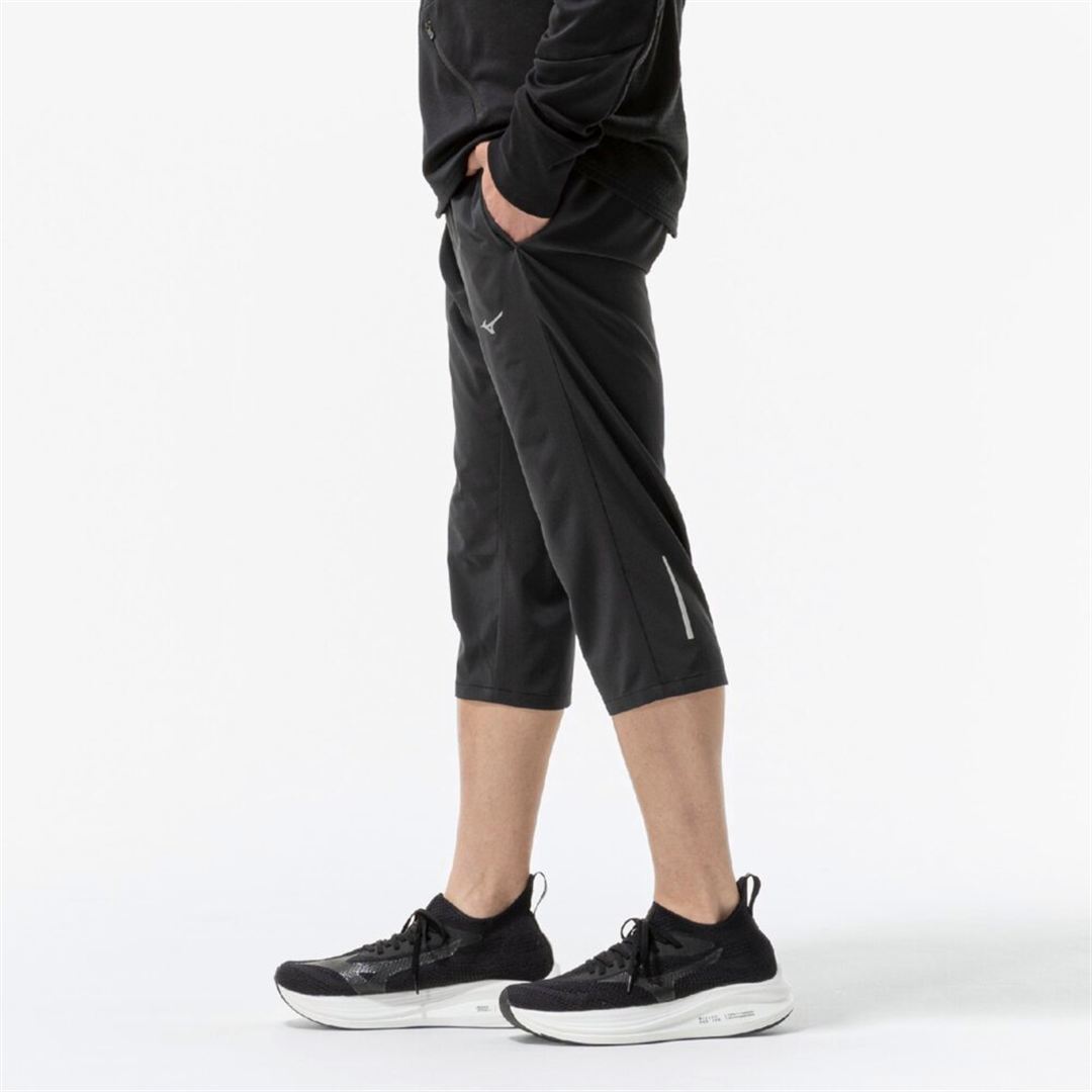 【ミズノ直営限定】ランニングマルチポケット 3/4パンツ ブラック 2XL
