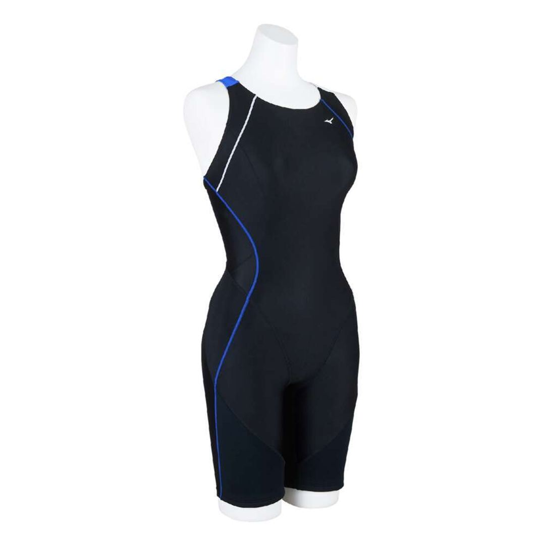 【EZ SWIM】スイムフィットネス用オールインワン ブラック×ブルー×ホワイト M