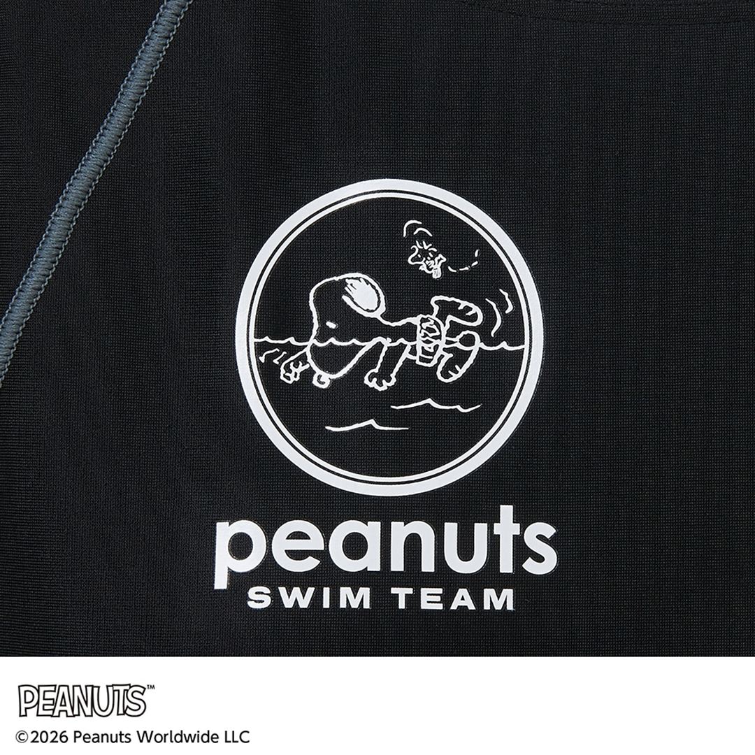 【PEANUTS／Stroke ONE／撥水】スイムフィットネス用オールインワン ブラック S