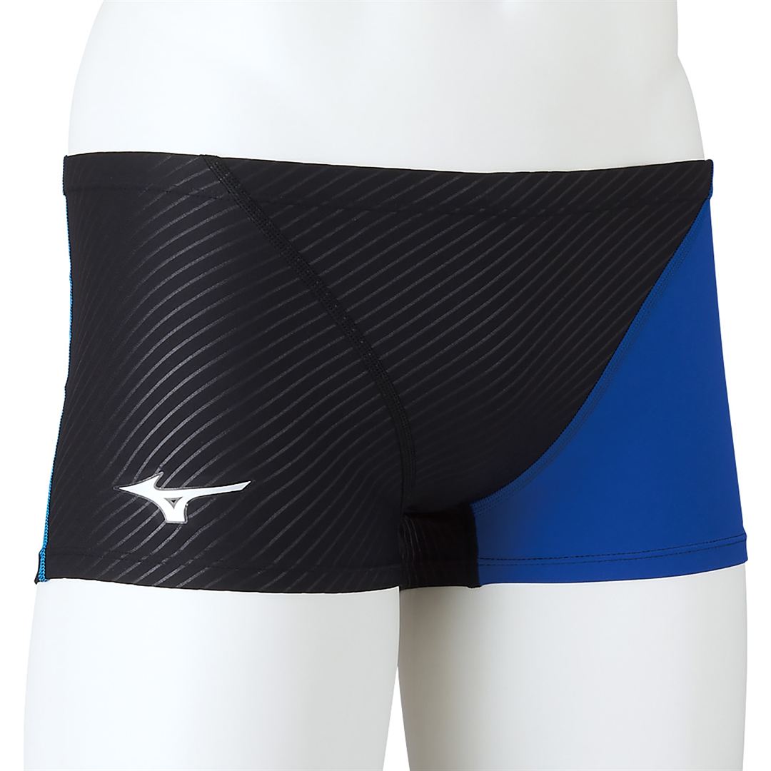 競泳練習用ショートスパッツ ブラック×ブルー M