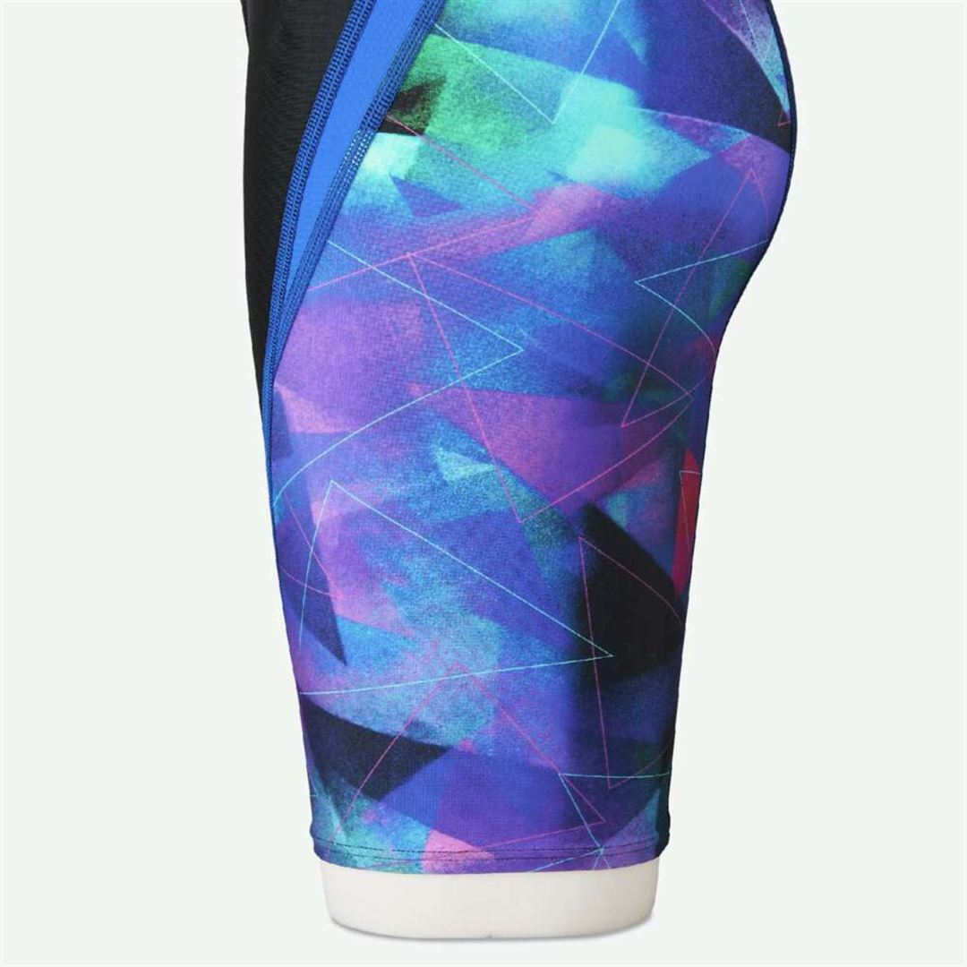 【STREAM ACE】競泳用ハーフスーツ(マスターズバック) ブラック×ブルー XL