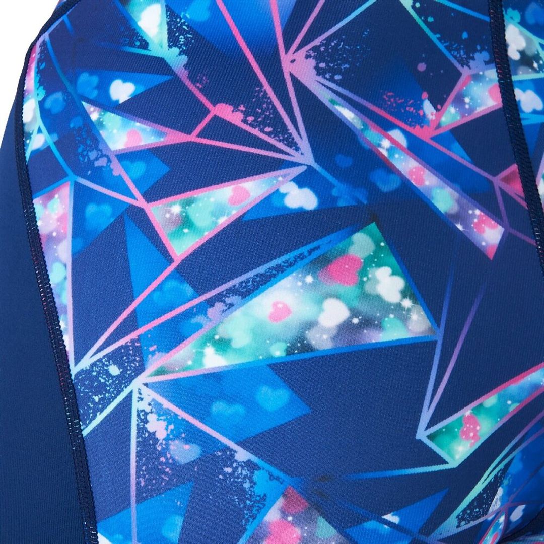 【ST Graphic／撥水】競泳用ハーフスーツ(マスターズバック) ネイビー×ピンク XS