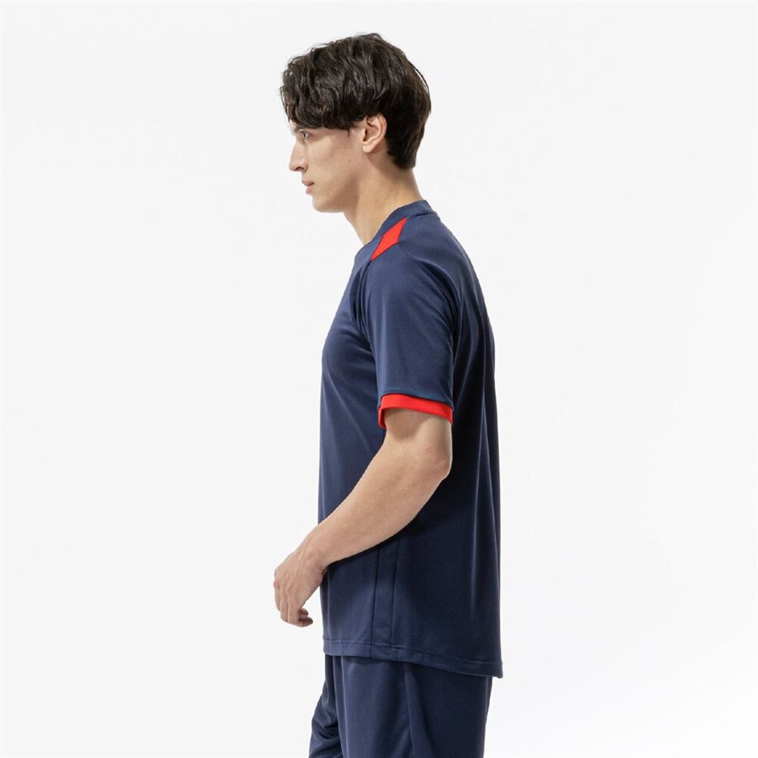 フィールドシャツ ドレスネイビー×チャイニーズレッド S