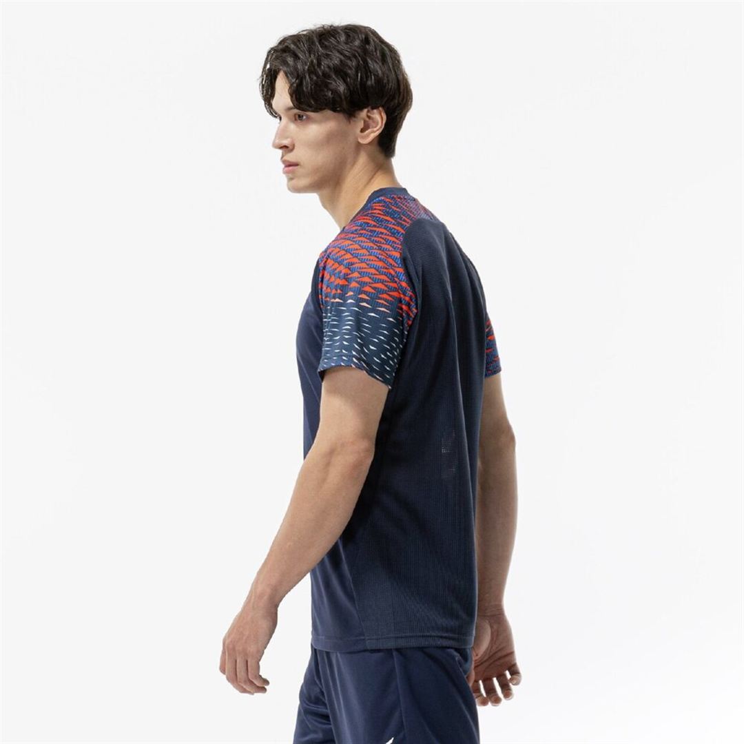 フィールドシャツ ドレスネイビー×チャイニーズレッド S