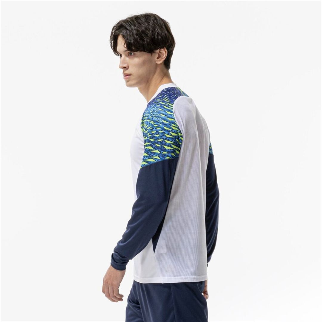 フィールドシャツ(長袖) ホワイト×ドレスネイビー XL