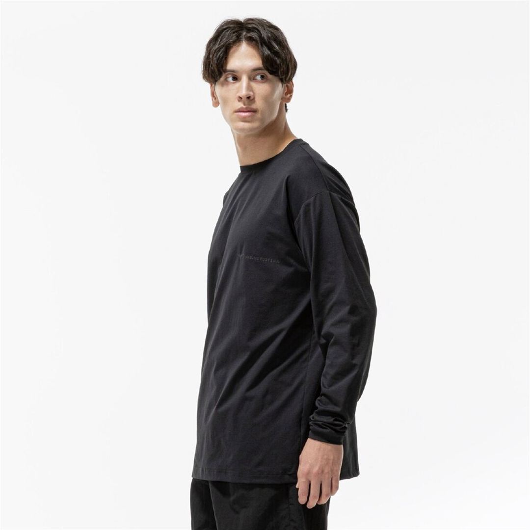 ストレッチソフトドライTシャツ(長袖) ブラック×ブラック XL