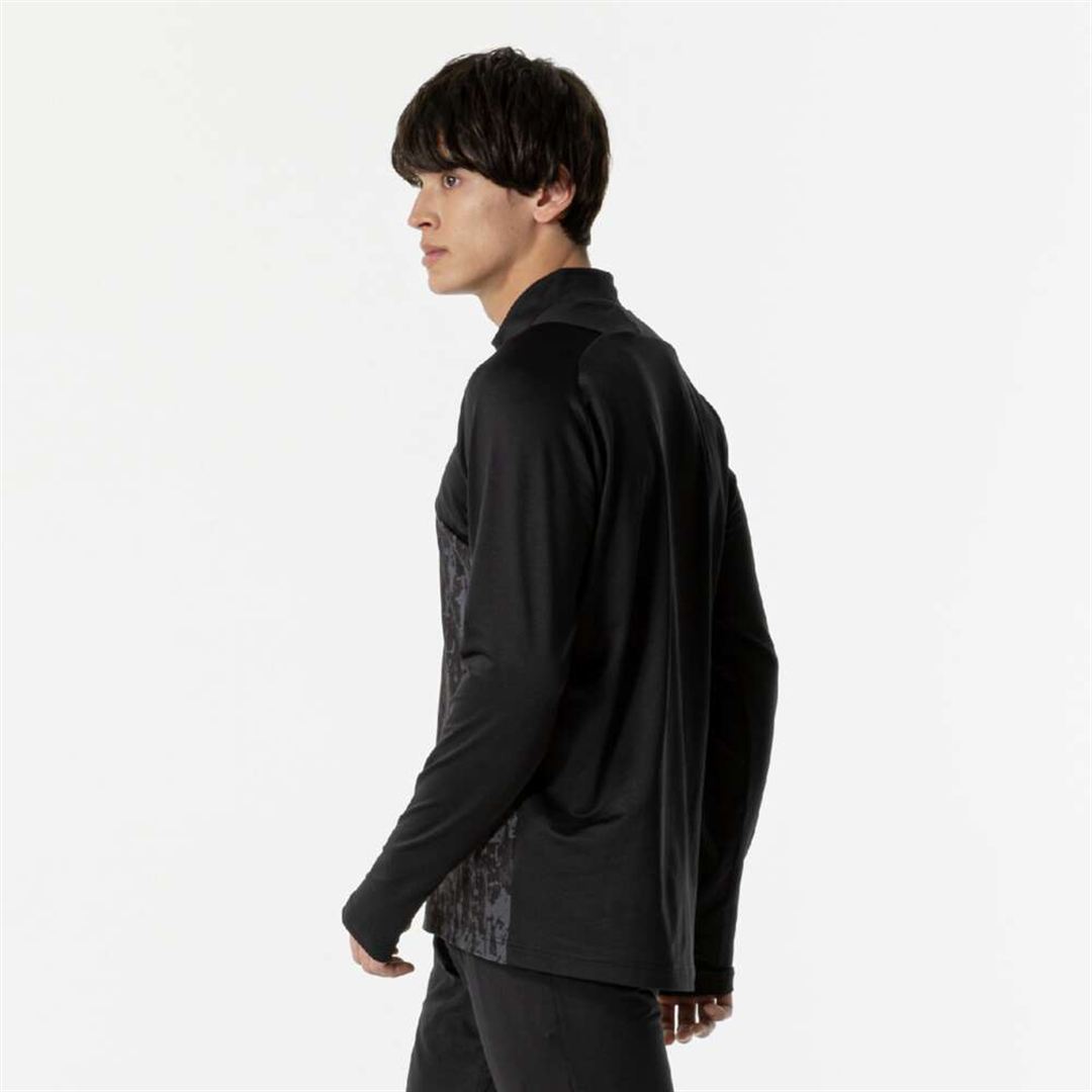 ストレッチフリースシャツ ハーフジップ ブラック 2XL