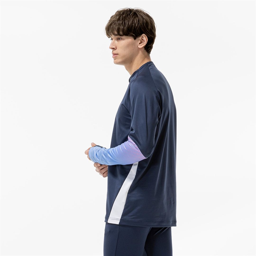 ストレッチフリースシャツ ハーフジップ ドレスネイビー XL