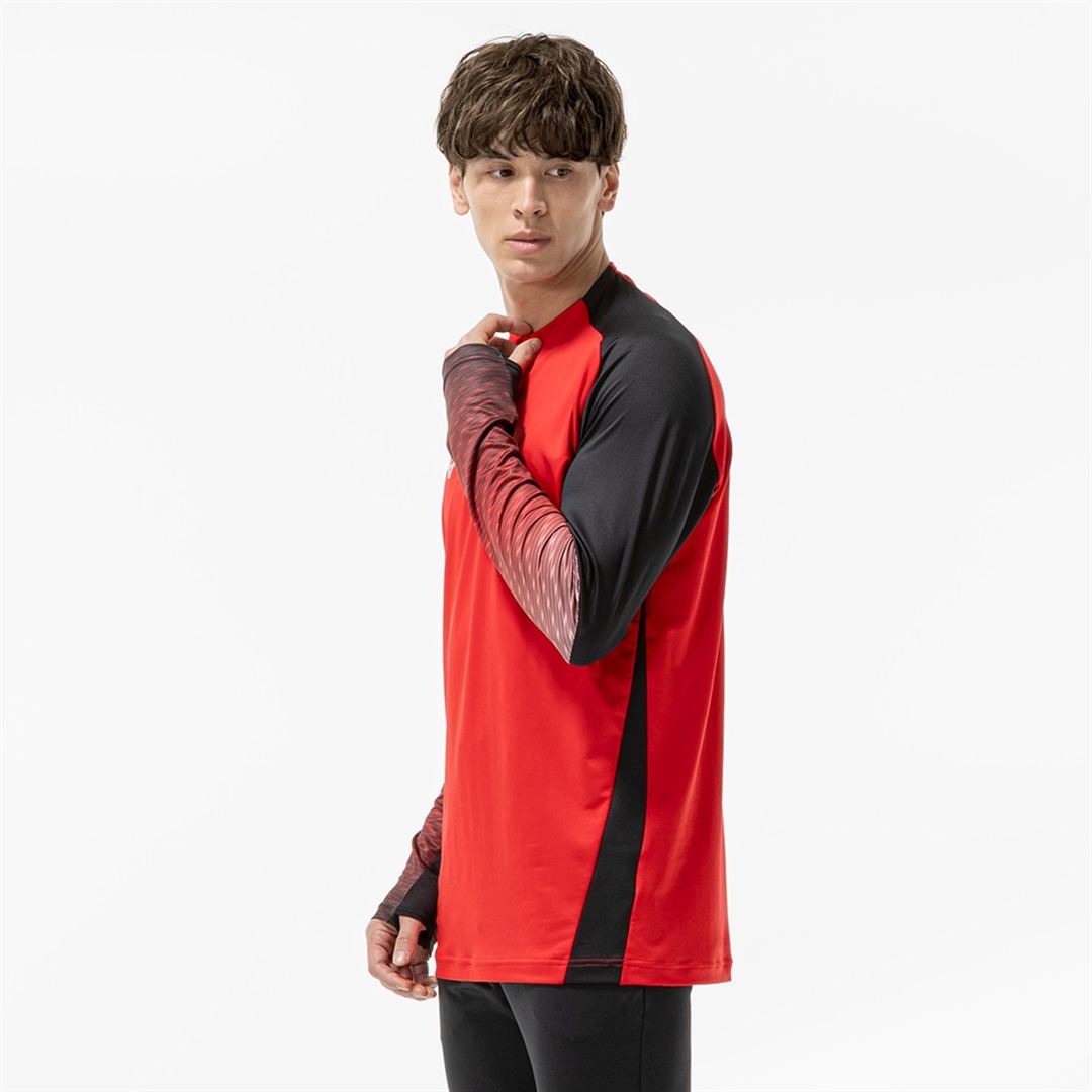 ストレッチフリースシャツ ハーフジップ チャイニーズレッド XL
