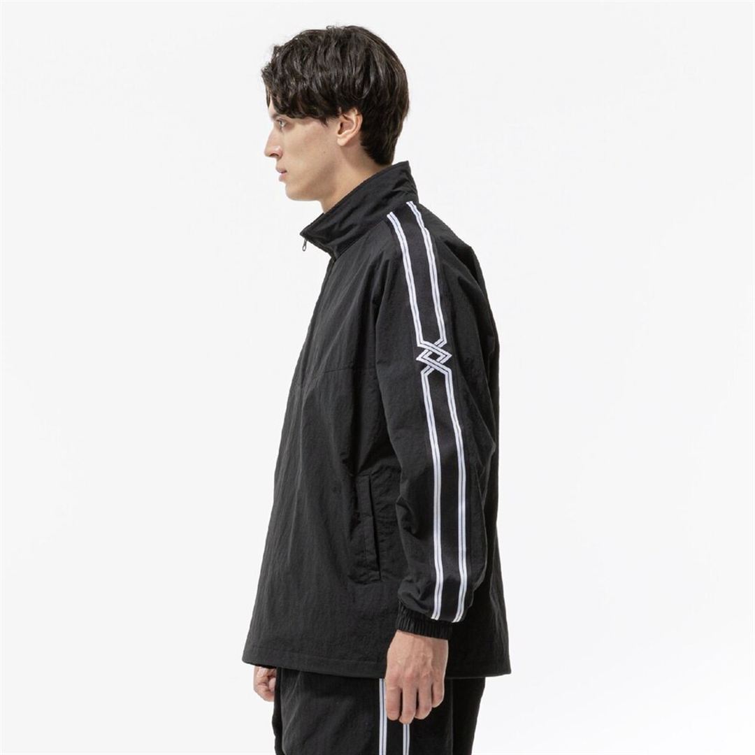 MZFB リップストップウーブンハーフジップシャツ ブラック XL