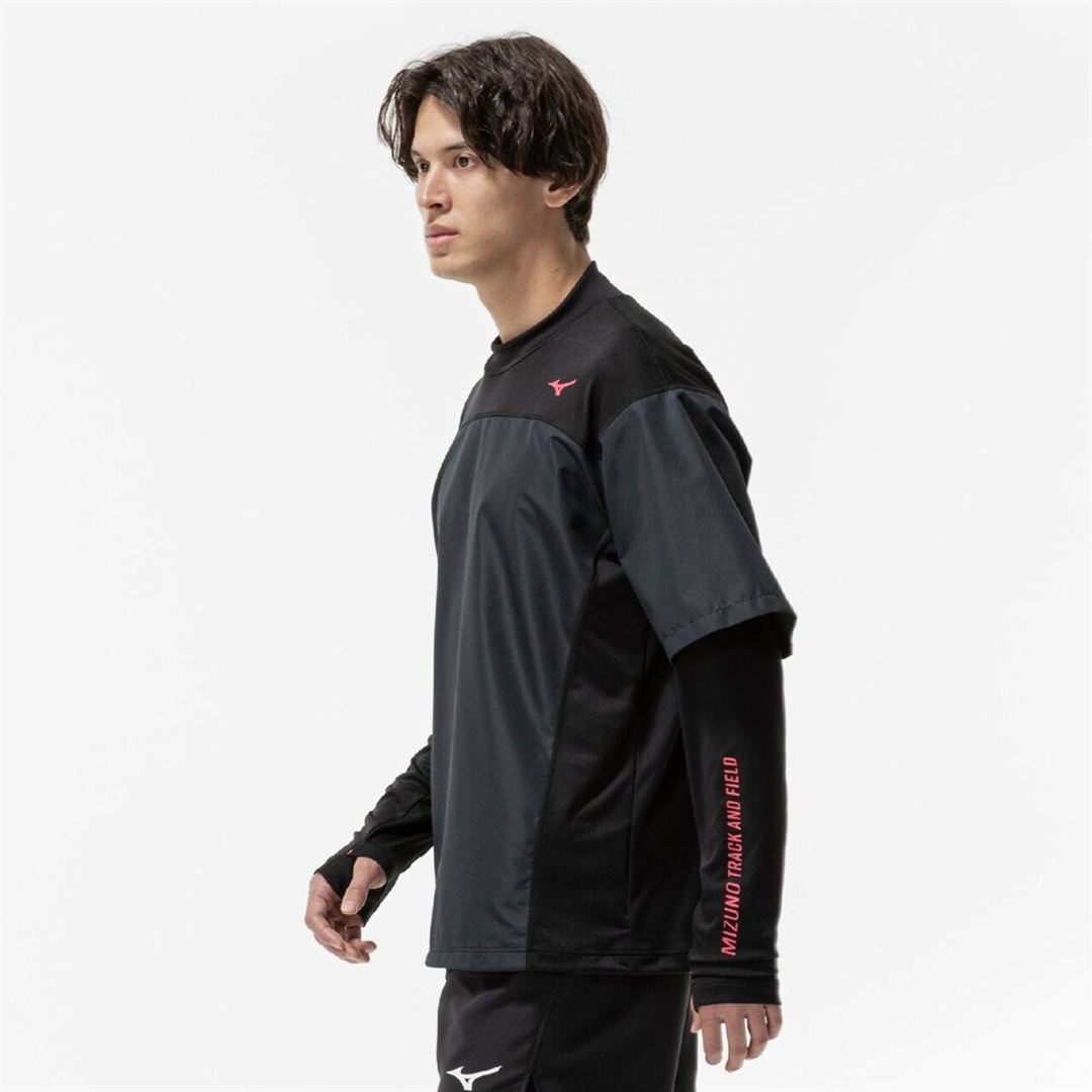 防風ロングシャツ(陸上競技) ブラック XS