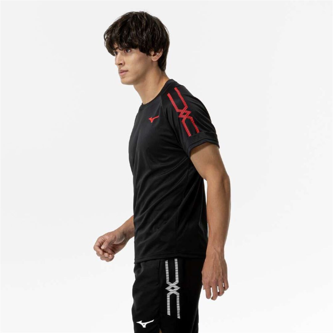 MCライン Tシャツ(陸上競技) ブラック×レッド XS