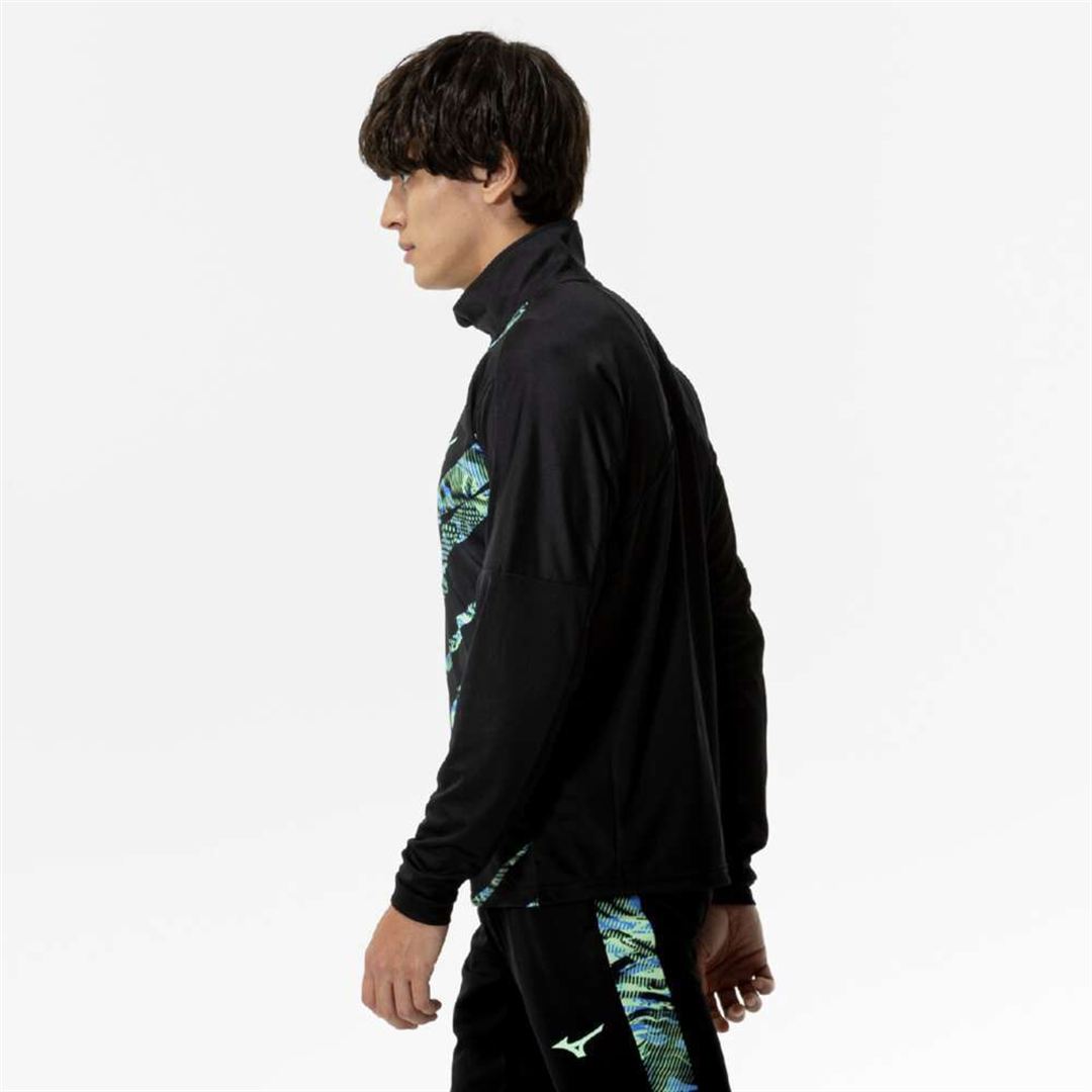 MTCウォームアップジャケット(陸上競技) ブラック×ネオミント 2XL