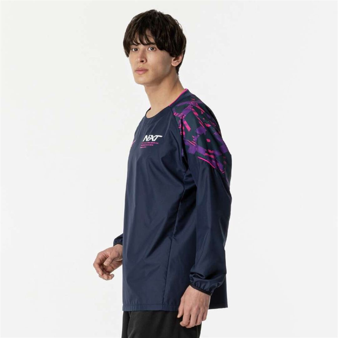 N-XTウォーマージャケット(長袖)(バレーボール) ドレスネイビー×マゼンタ S