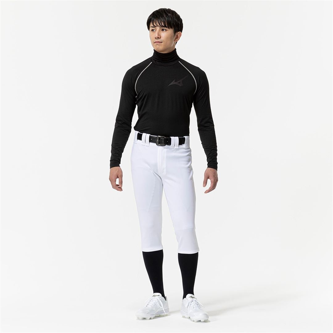【ミズノ直営限定】裏起毛アンダーシャツ(タートルネック／長袖) ブラック S