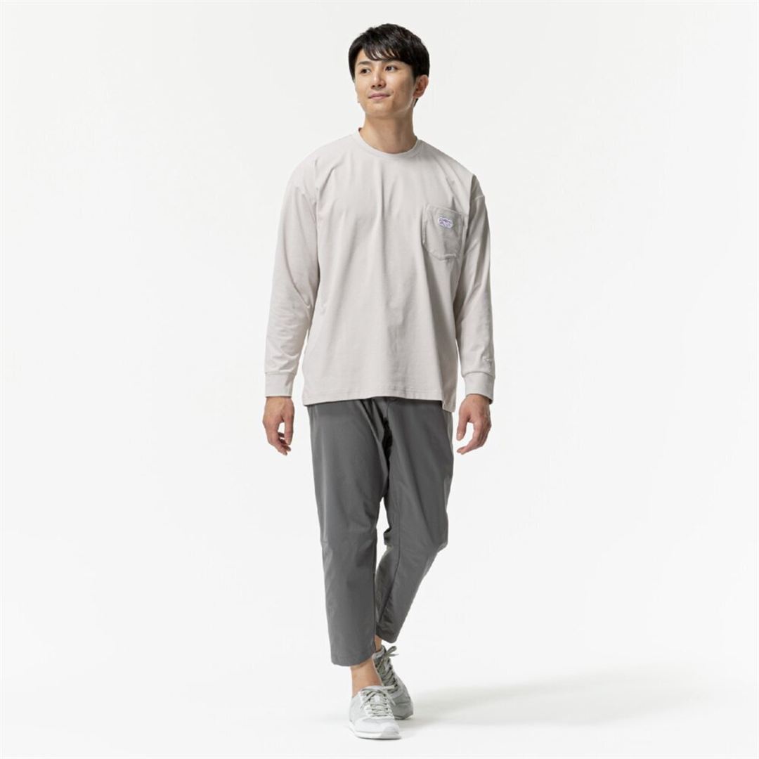 【ミズノ直営限定】ワンポイントロゴ ロングTシャツ シルバークラウド XO