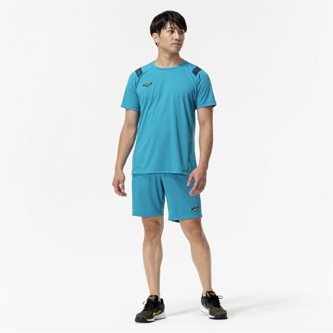 【ミズノプロ／接触冷感】クーリングTシャツ フィヨルドブルー S