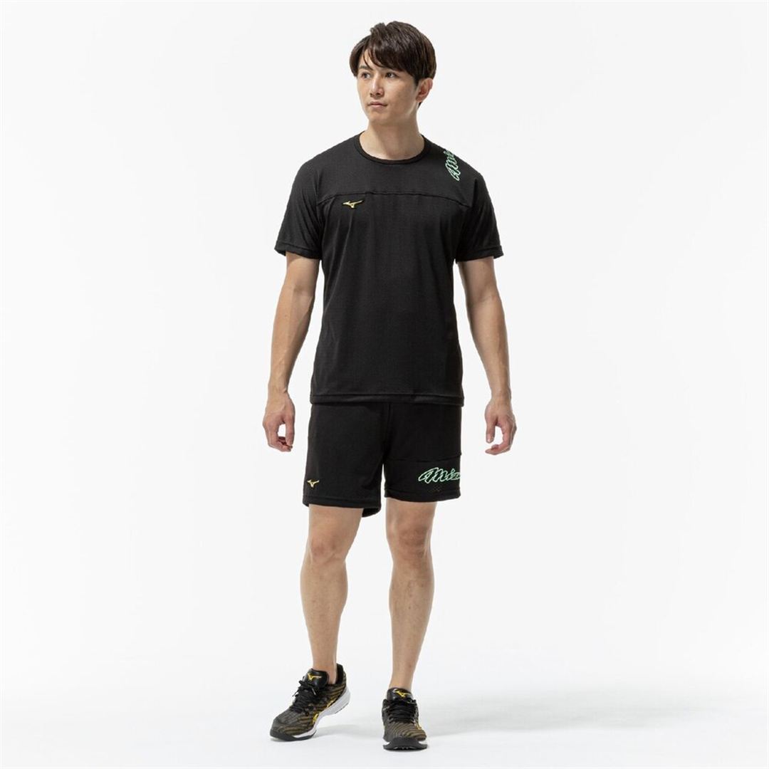 【ミズノプロ／汗処理／通気】KUGEKI RAPID Tシャツ ブラック M