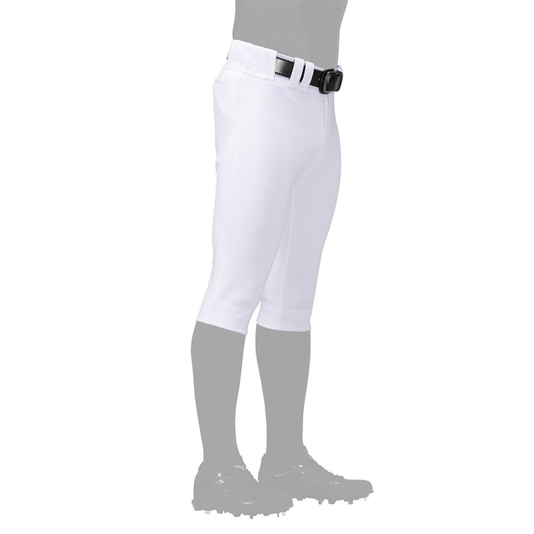 【ミズノ直営限定／ミズノプロ】強伸 ストレッチパンツ／ショートフィットタイプ(ワッペン付き) ホワイト S