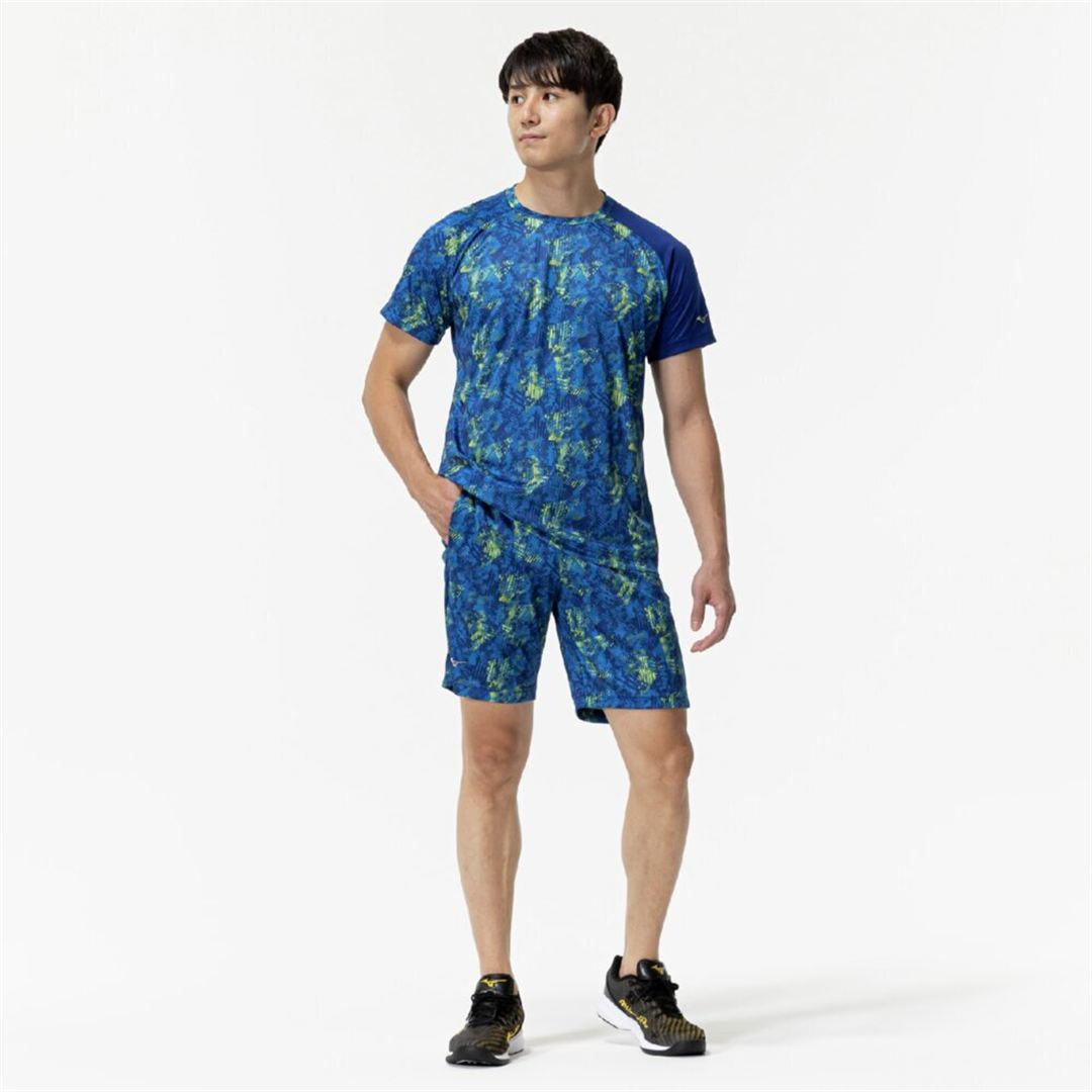 グラフィックハーフパンツ パステルネイビー S