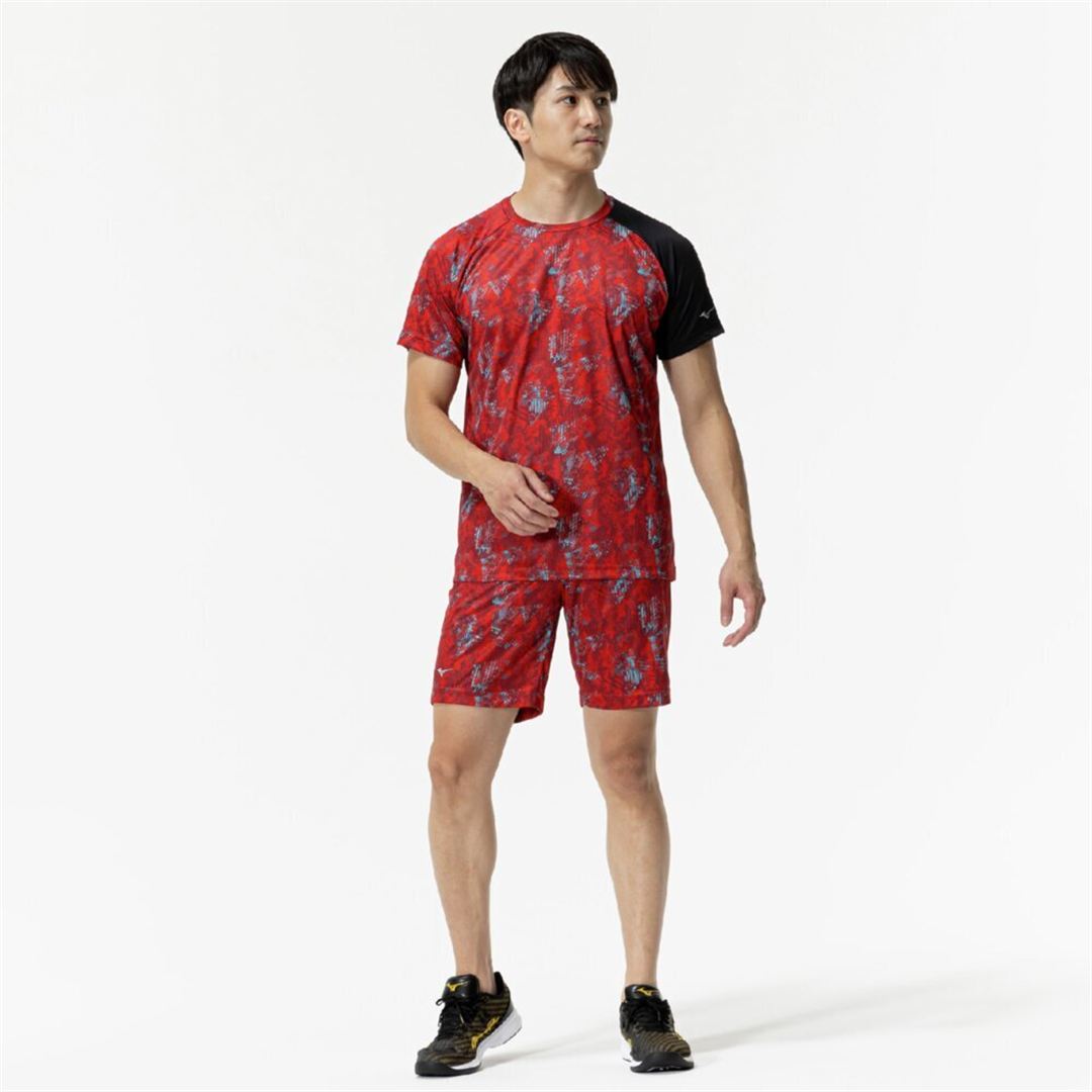 グラフィックハーフパンツ レッド S