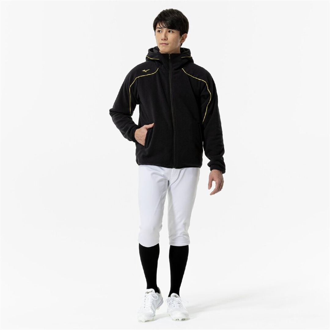 【ミズノプロ】フリースフーディ(厚手) ブラック XO