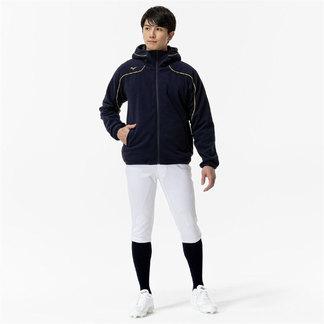 【ミズノプロ】フリースフーディ(厚手) ネイビー XO