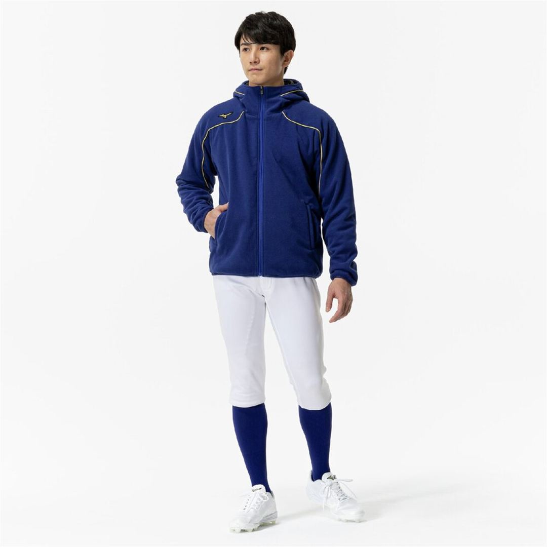 【ミズノプロ】フリースフーディ(厚手) パステルネイビー XO