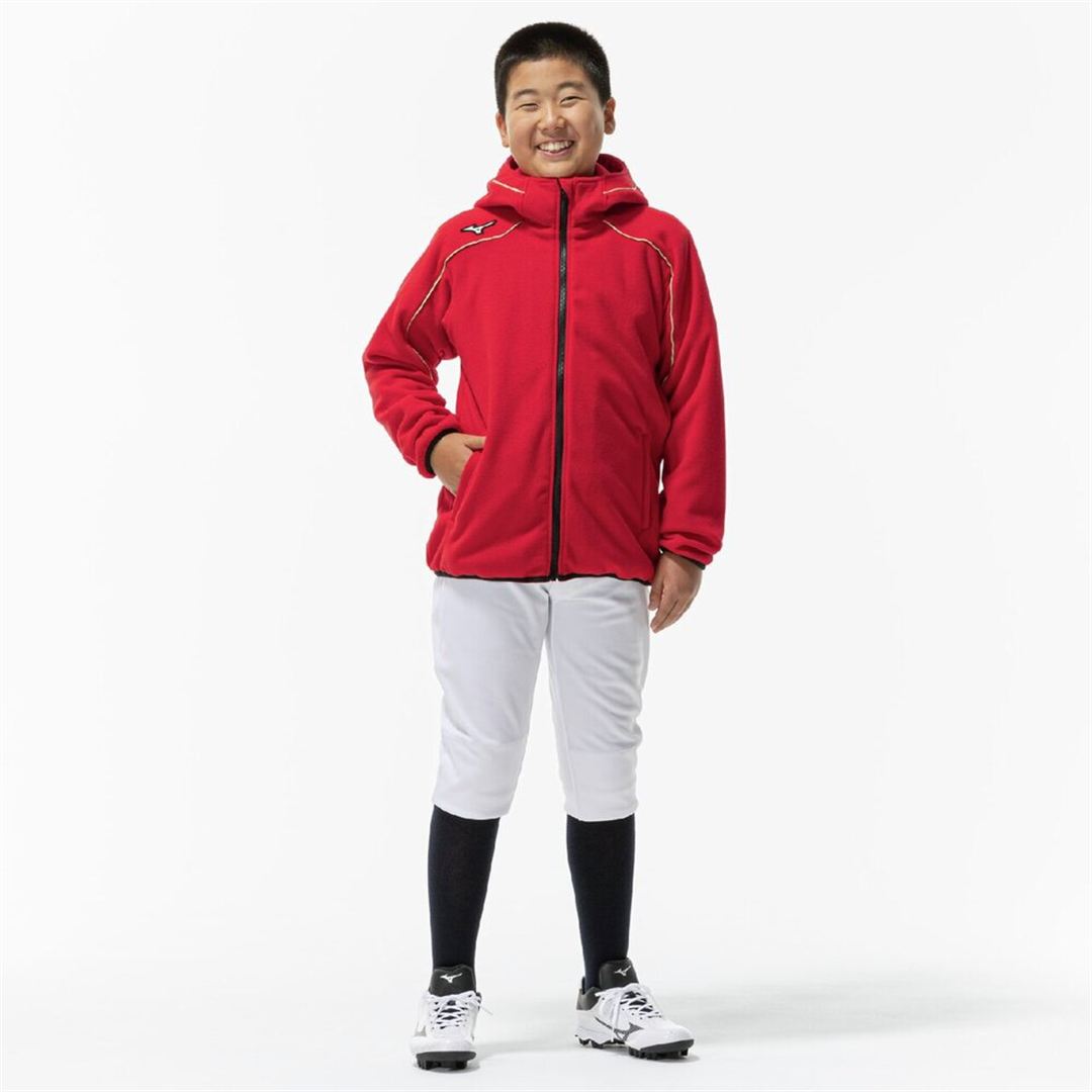 【グローバルエリート】フリースフーディ(厚手) レッド 160