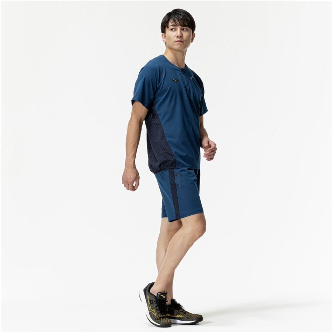 【ミズノプロ】トレーニングハーフパンツ ブルーオパール XO