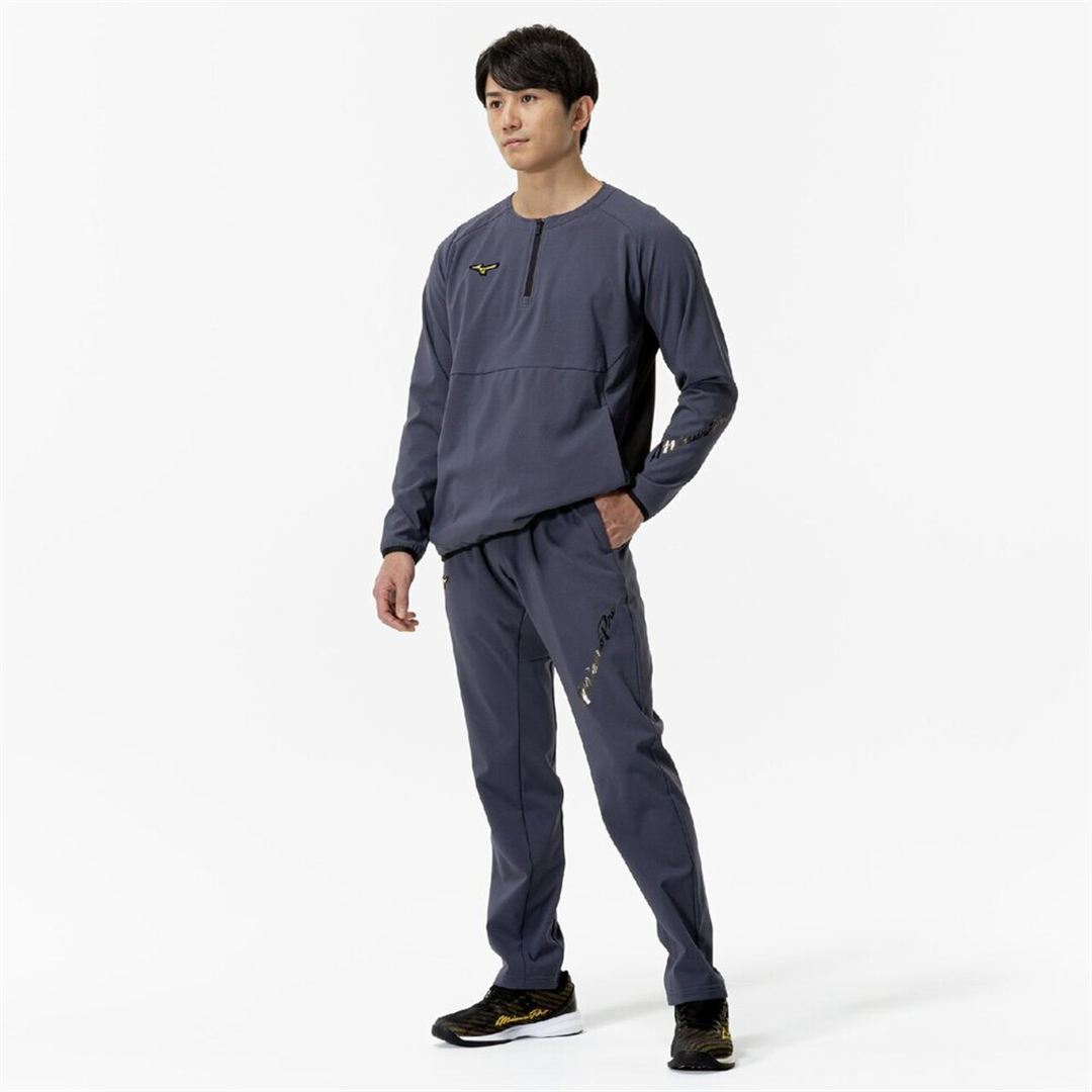 【ミズノプロ／ストレッチ／防風】テックシールドパンツ オデッセイグレー XO