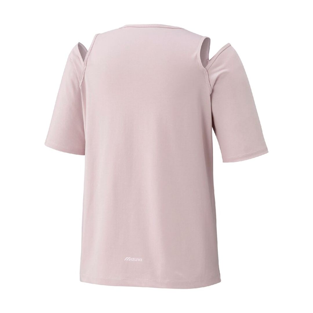 【ミズノ直営限定】カットアウトデザインTシャツ グレイッシュピンク S