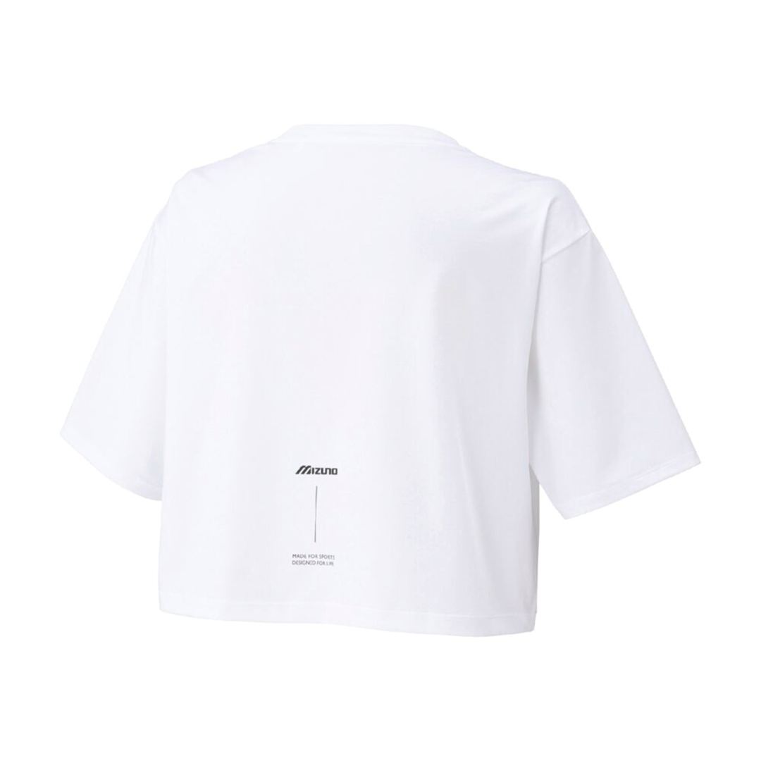 【ミズノ直営限定】ビッグロゴクロップドTシャツ(ワイドシルエット) ホワイト S