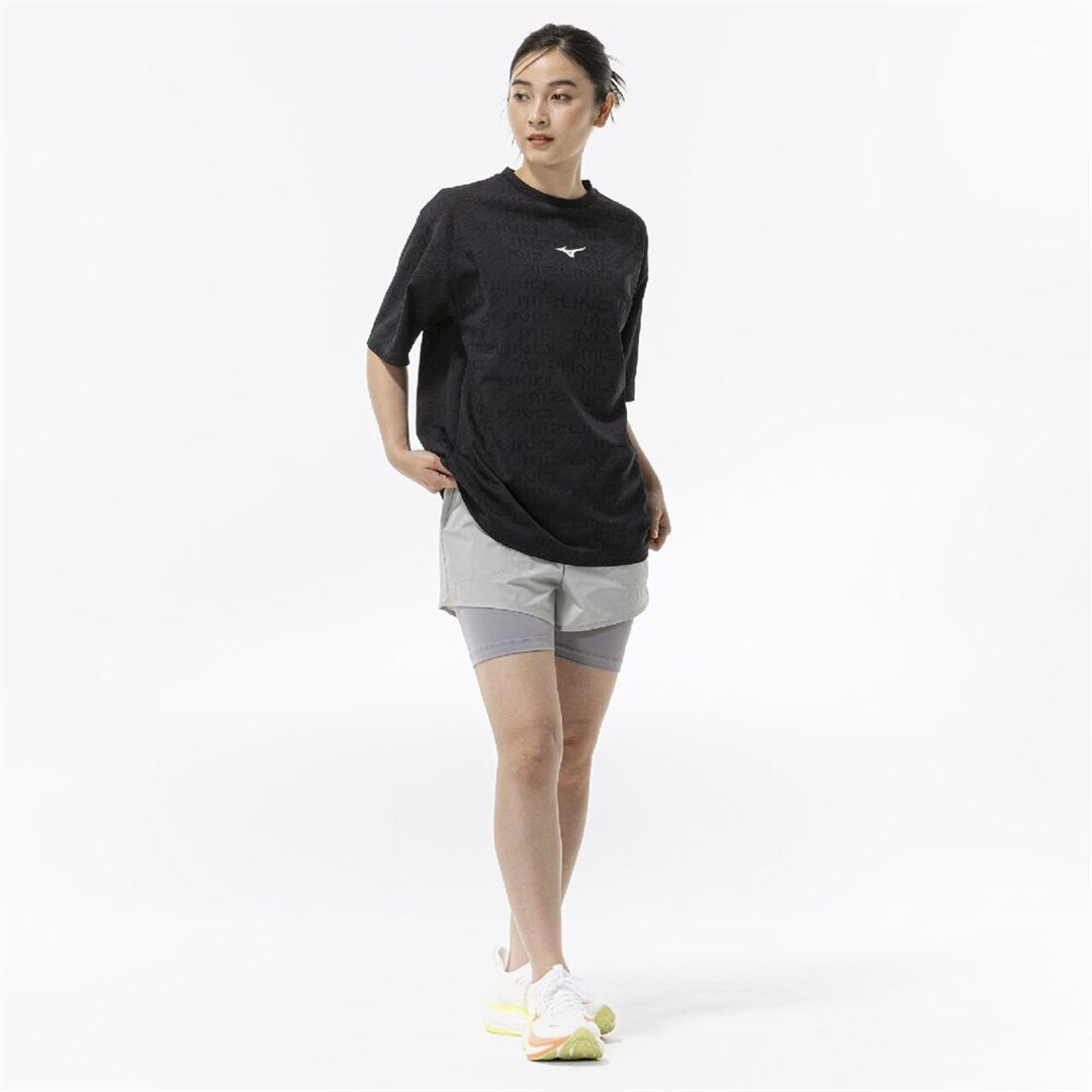 【ミズノ直営限定】シアージャカードTシャツ(ワイドシルエット) ブラック S