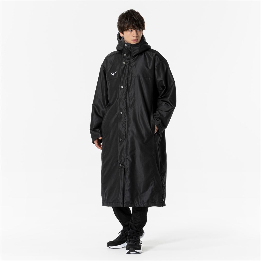 中綿ロングボアコート ブラック XL