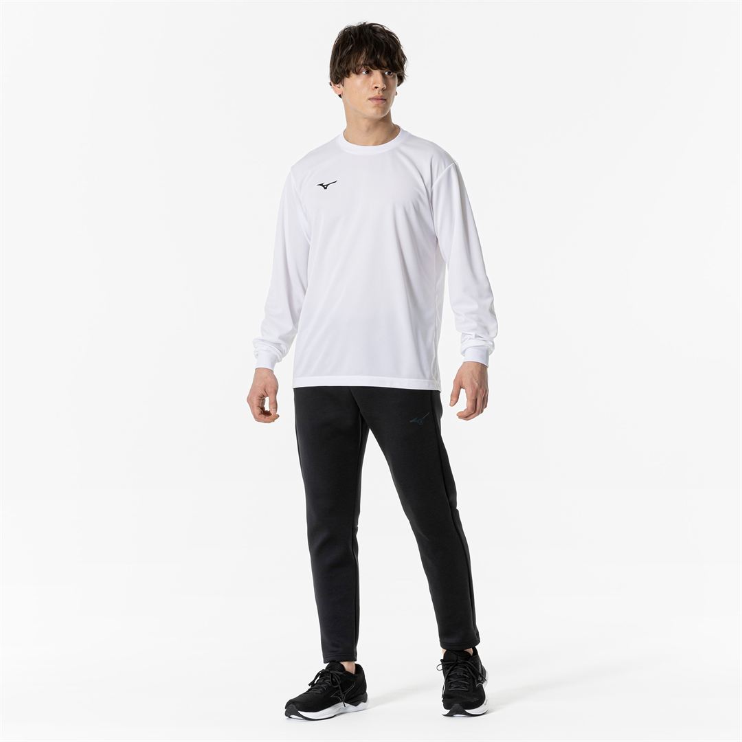 ナビドライTシャツ(長袖／丸首) ホワイト×ブラック S