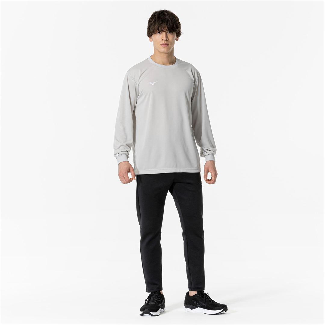 ナビドライTシャツ(長袖／丸首) ベイパーシルバー×ホワイト S