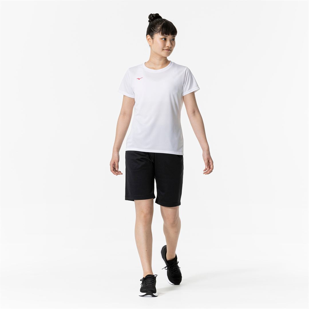 ナビドライTシャツ(半袖／丸首) ホワイト×ライトピンク S