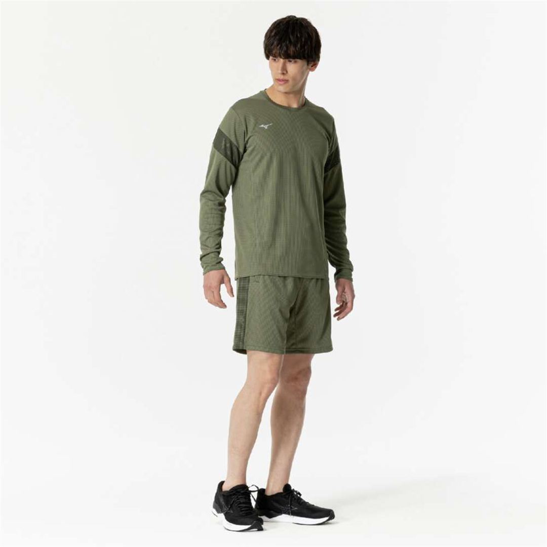 【汗処理／通気】ドライエアロフローTシャツ(長袖) ダークカーキ S