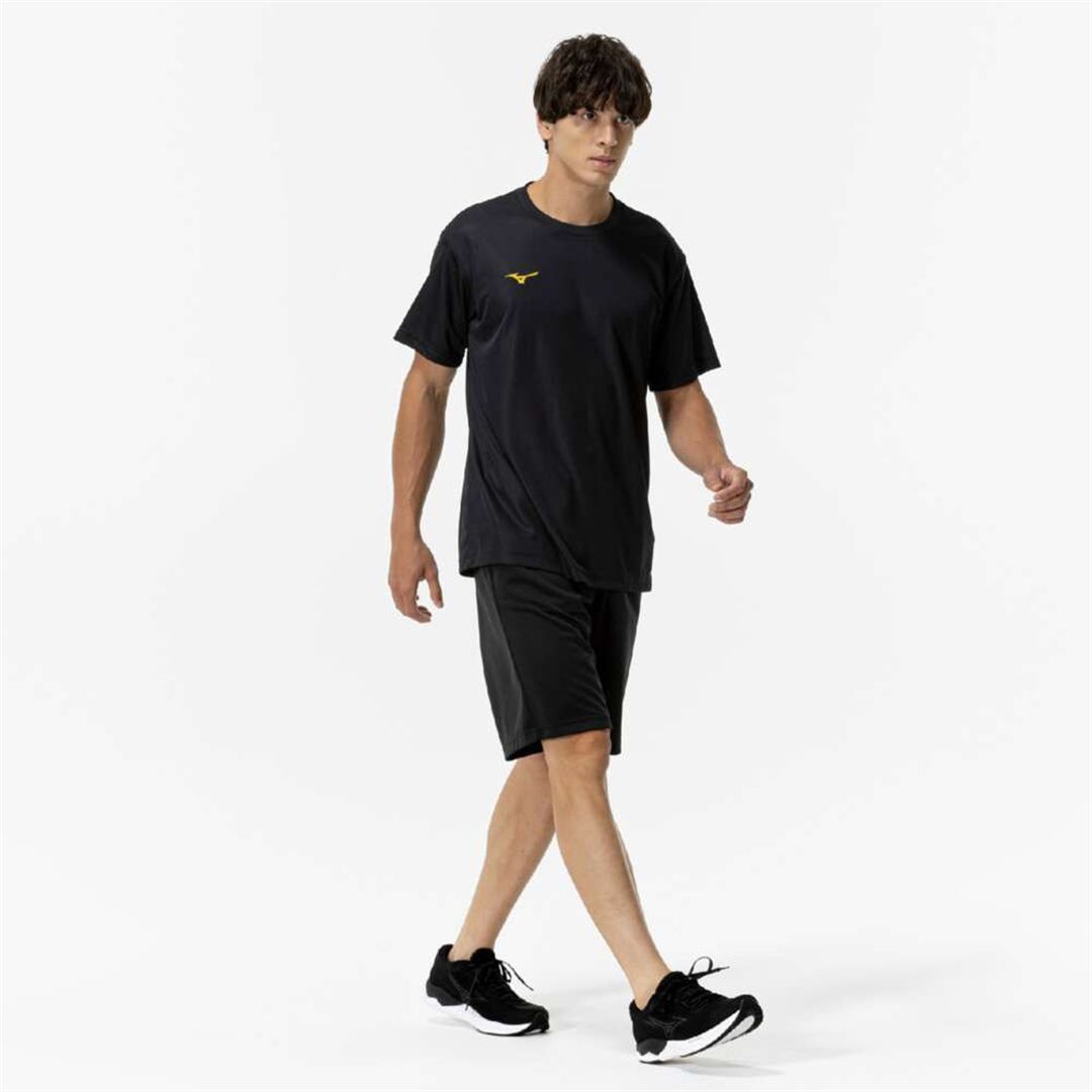 ナビドライTシャツ(半袖／丸首) ブラック×ゴールド XL