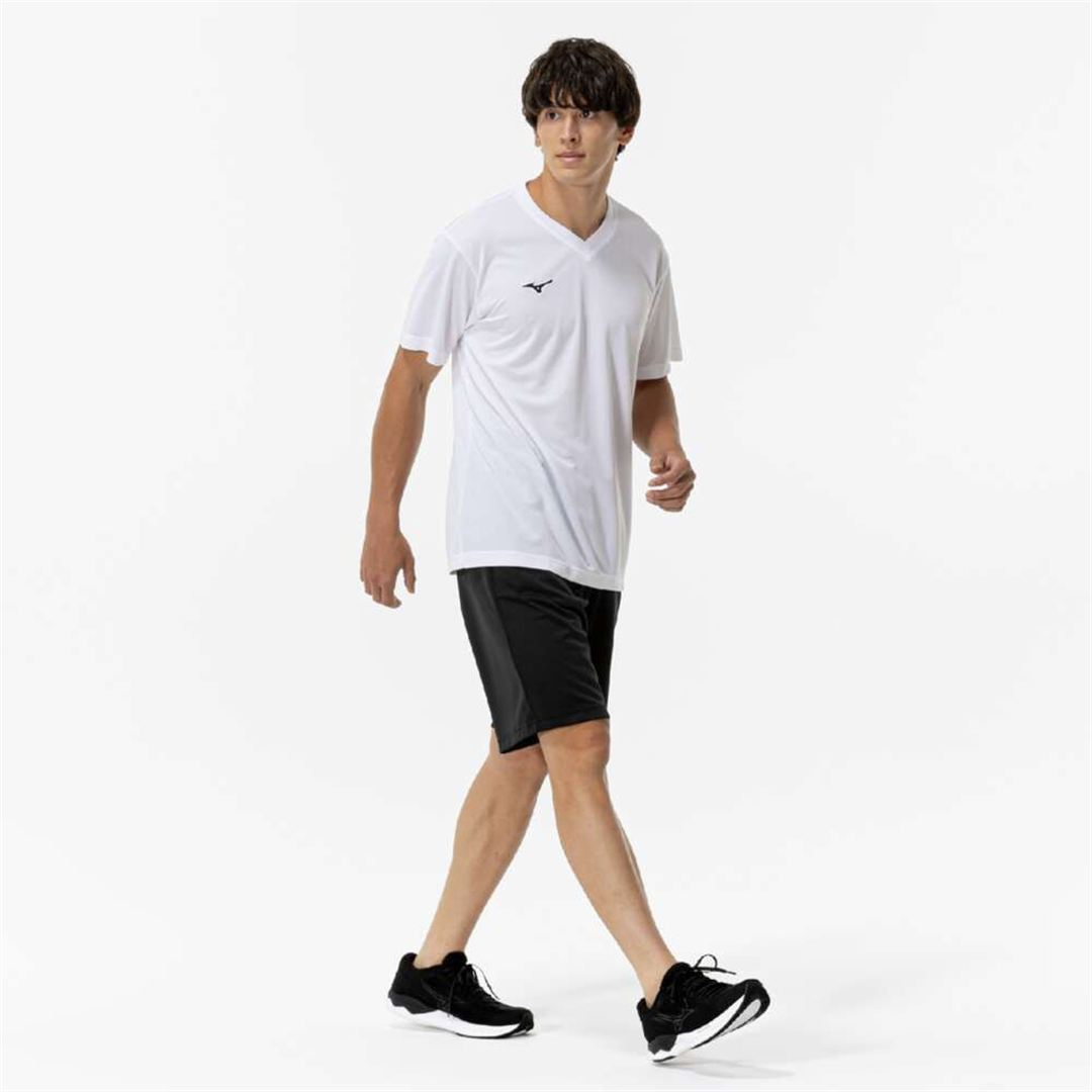 ナビドライTシャツ(半袖／Vネック) ホワイト×ブラック XL