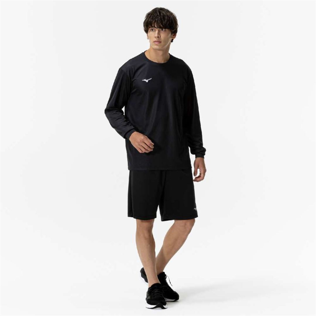 ナビドライTシャツ(長袖／丸首) ブラック×ホワイト XL