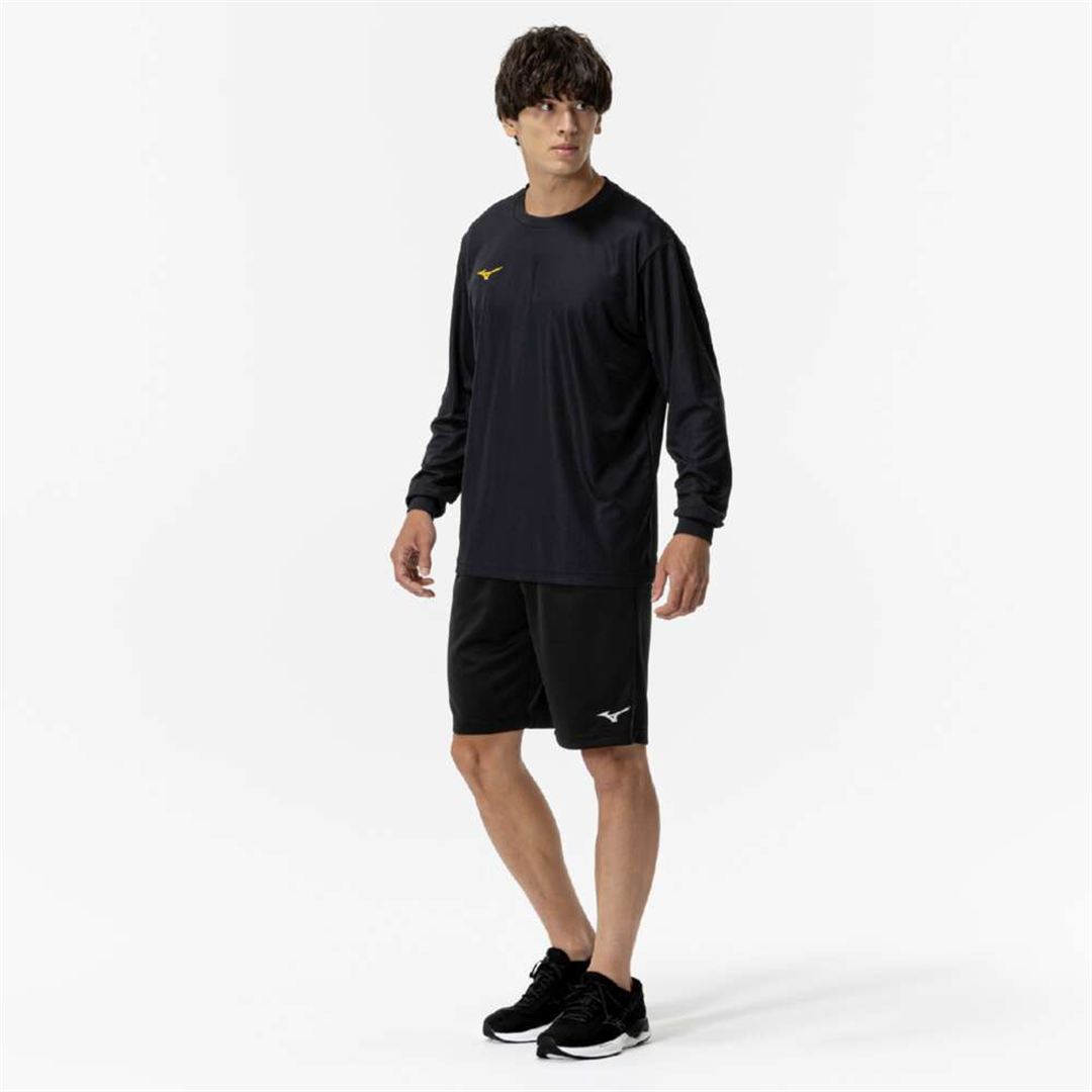 ナビドライTシャツ(長袖／丸首) ブラック×ゴールド XL